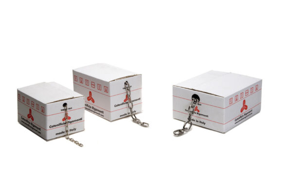 Catena maglia lunga bicolore bianco/rosso in scatole o bobine - immagine 4